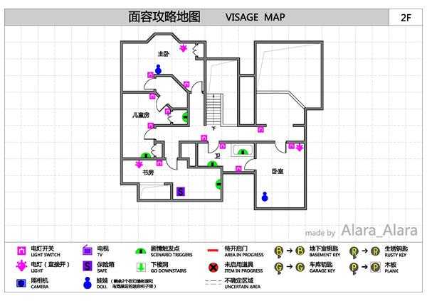 《面容（Visage）》游戏完整地图一览