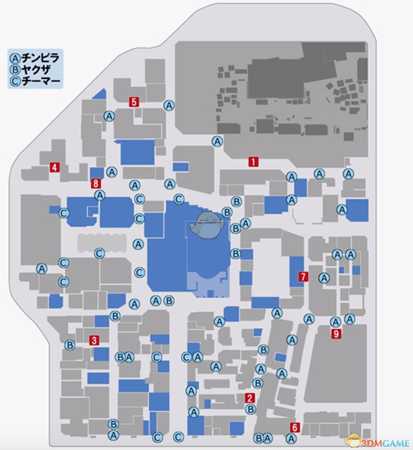 《如龙：极2》神室町杂兵布区域图分享