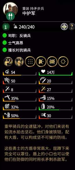 《全面战争：三国》中护军属性分析