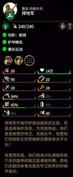 《全面战争：三国》撼地军属性分析