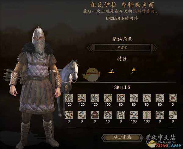 《骑马与砍杀2》香料贩卖商NPC特性及属性熟练度分享