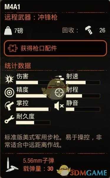 《腐烂国度2》M4A1步枪属性分享