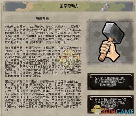 《文明6》国家劳动力历史背景一览