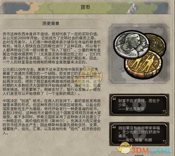《文明6》货币历史背景一览