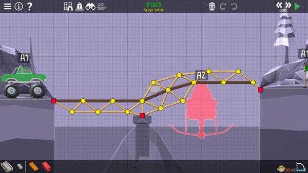 《桥梁建筑师2》松林山峰十四米天桥攻略