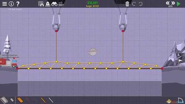 《桥梁建筑师2》松林山峰绳索支撑攻略