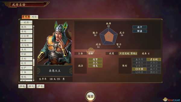《三国志14》朵思大王武将点评