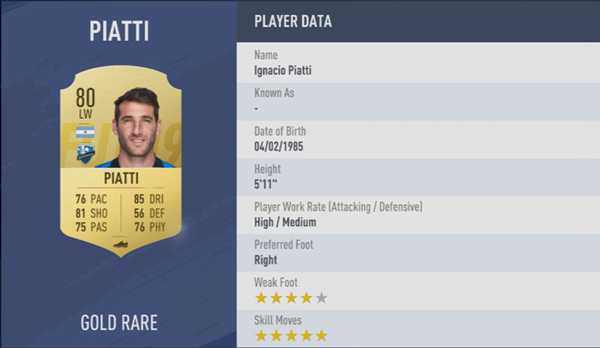 《FIFA 19》全5星花式球员汇总
