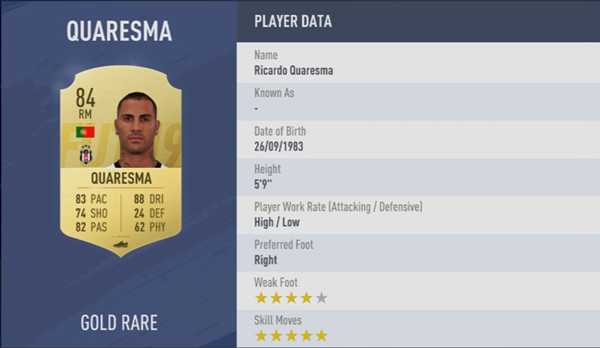 《FIFA 19》全5星花式球员汇总