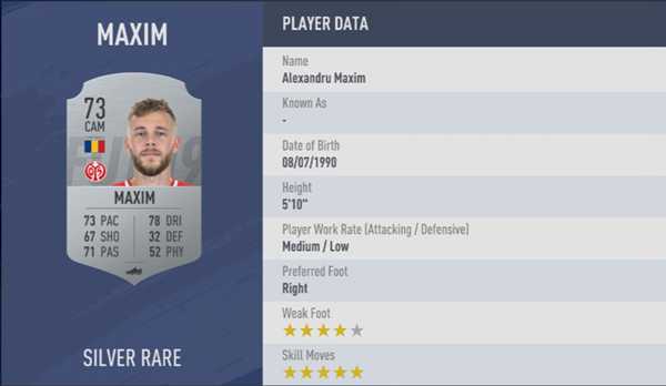《FIFA 19》全5星花式球员汇总
