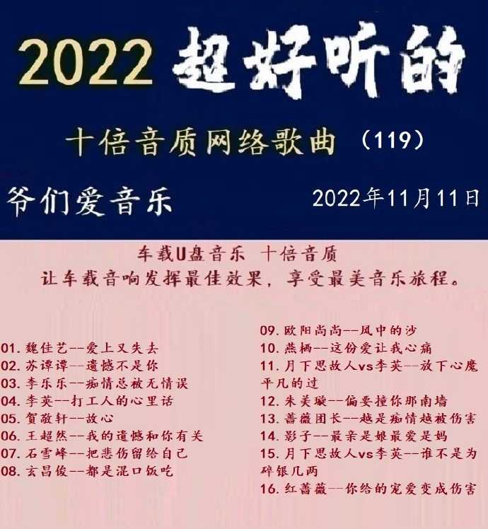 群星《2022超好听的十倍音质网络歌曲(119)》WAV分轨