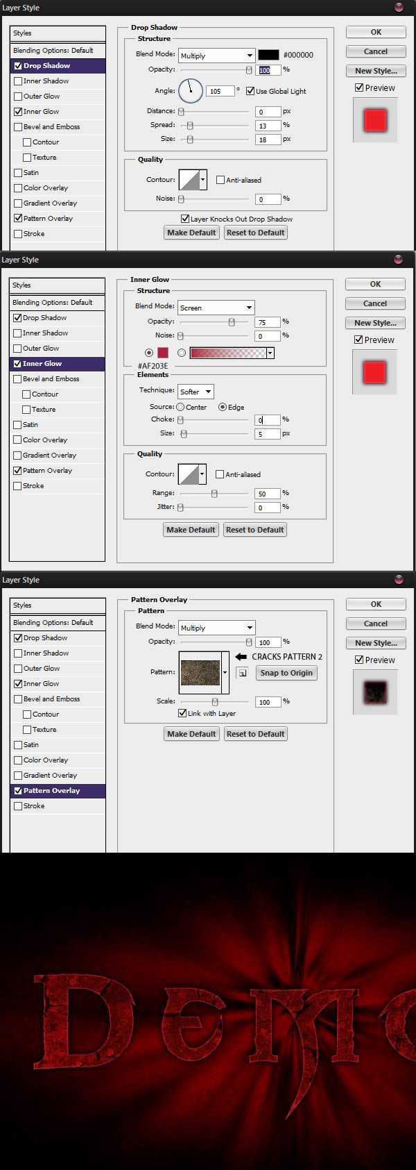 PS制作暗黑III魔幻炫光字体特效