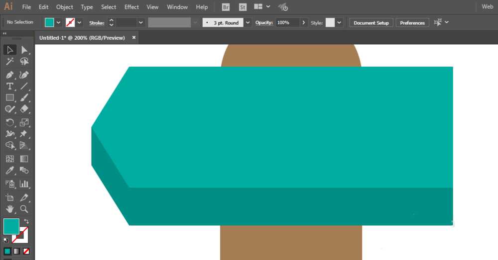 ai怎么画立体的方向牌标识?